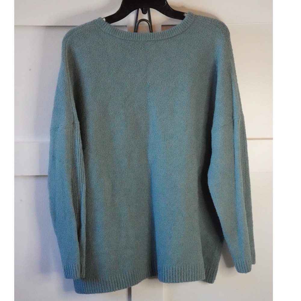 J. Jill, pureJill, Petite Pullover Crew Neck Long Sleeve Pocket Sweater‎ Blue PL - Picture 3 of 6